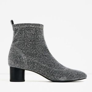 Zara Glitter Sock Boot | US 10